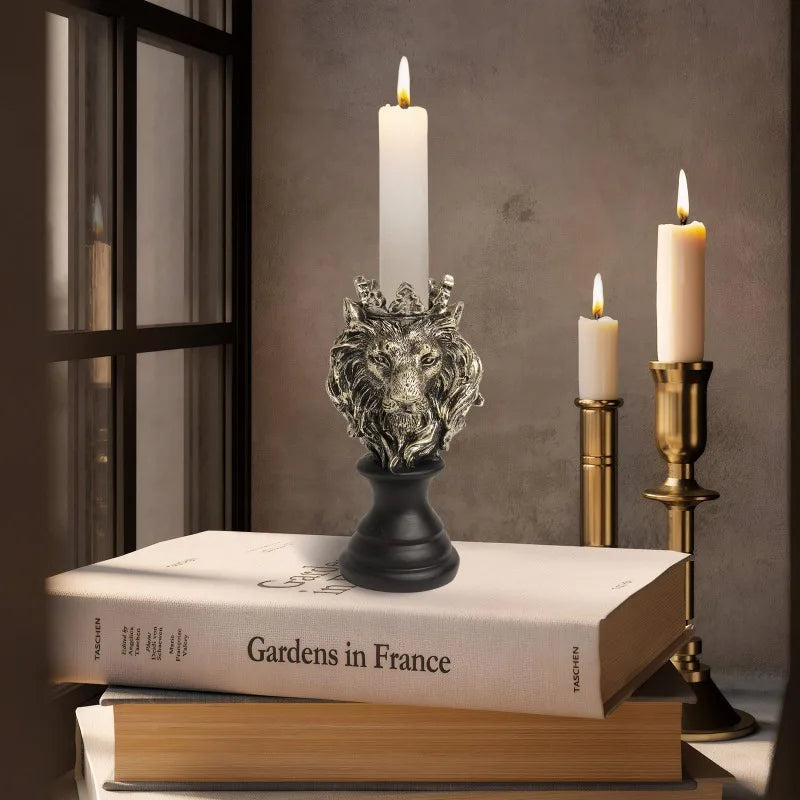 Lion Candlestick Holder (6 inch high)