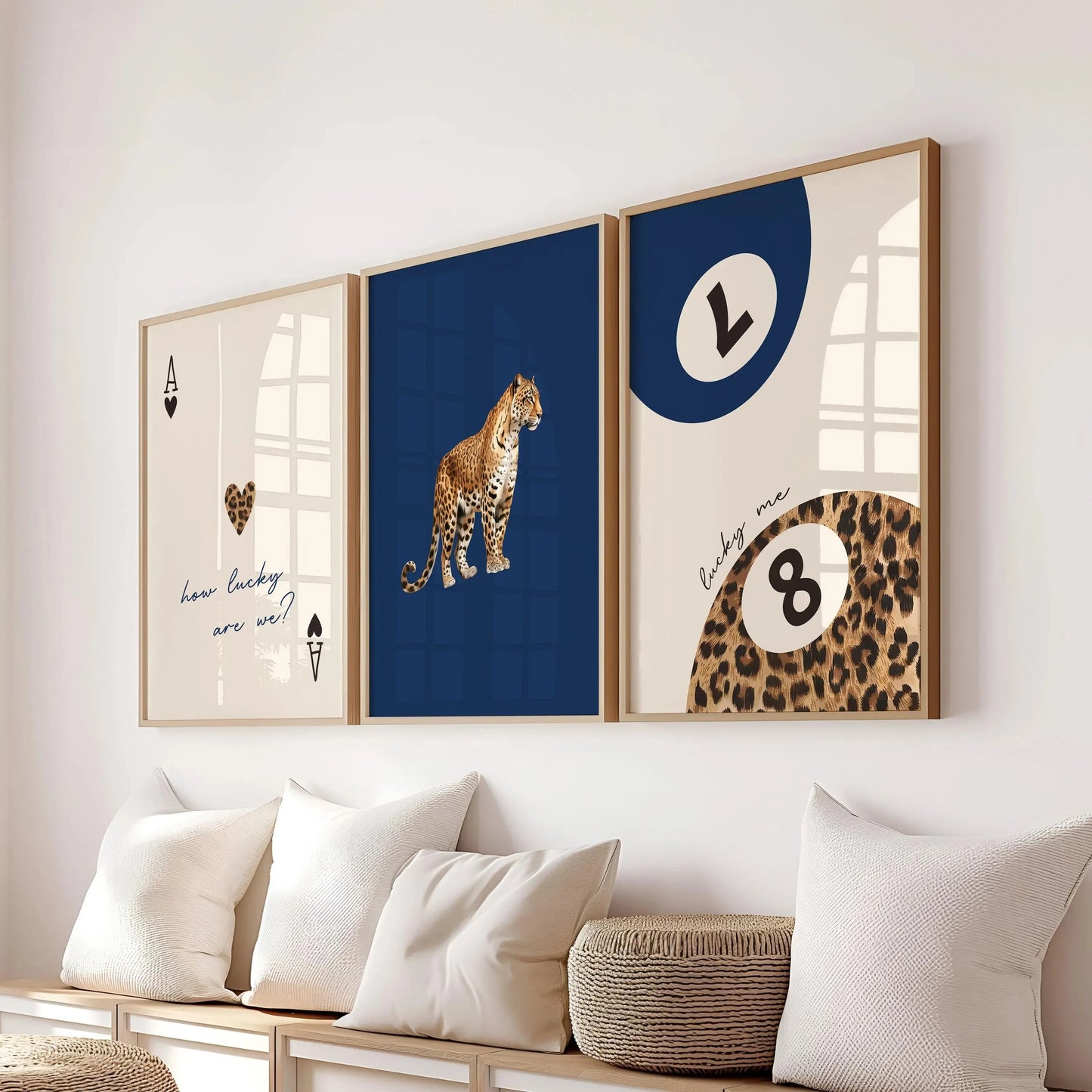 Lucky 8 Ball Panther – Stylish Canvas Print for Trendy Rooms, Available in 4 Colors