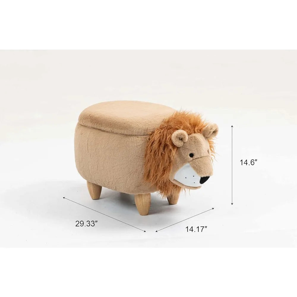 Kid-Friendly Lion Storage Ottoman