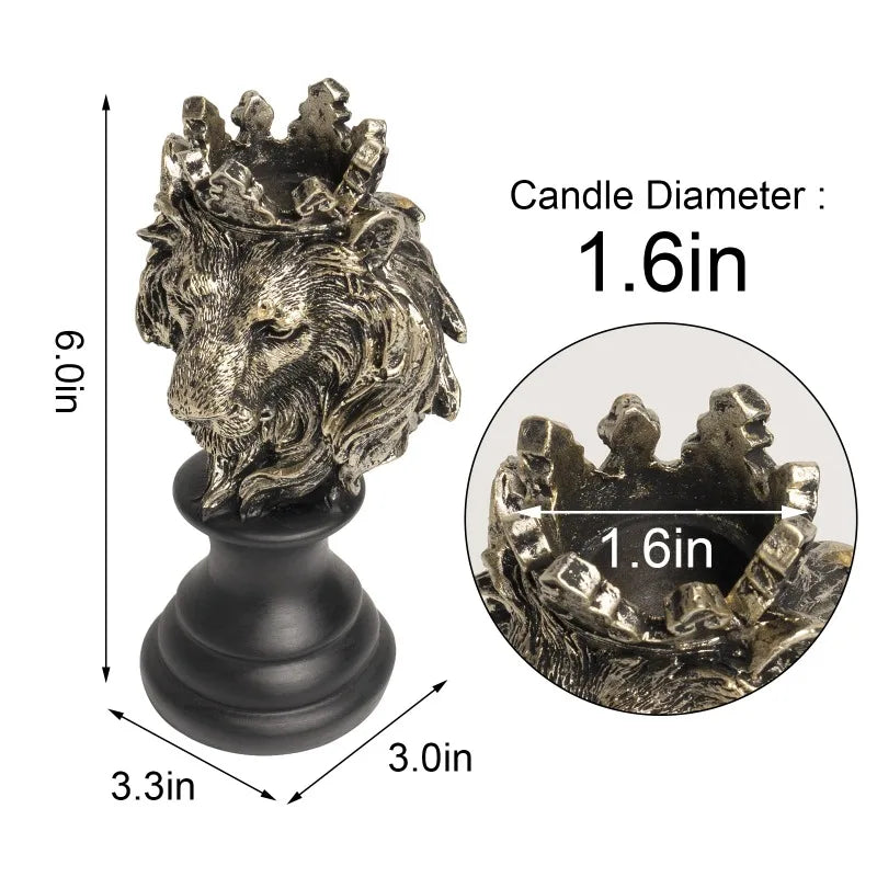 Lion Candlestick Holder (6 inch high)