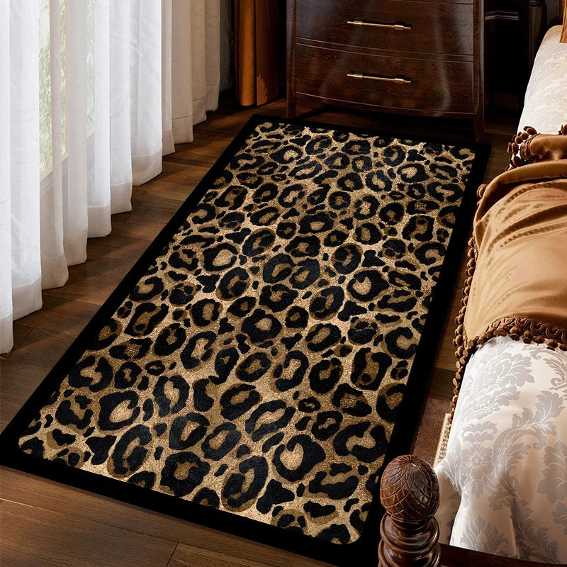 Exquisite Leopard Rug for Side of Bed, Walkway, Hallway, Living Room Decor