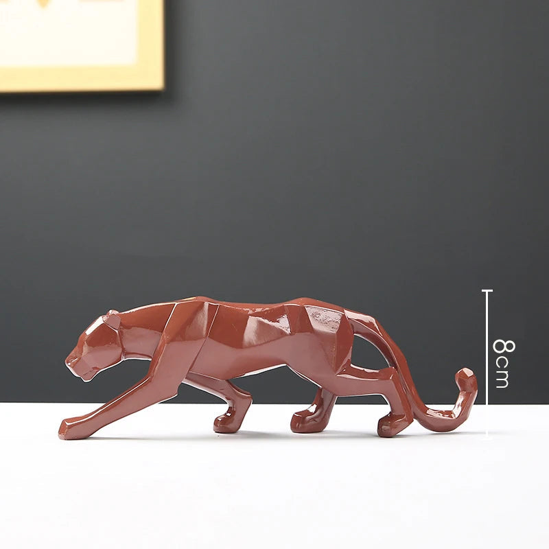 Red Geometric Modern Panther