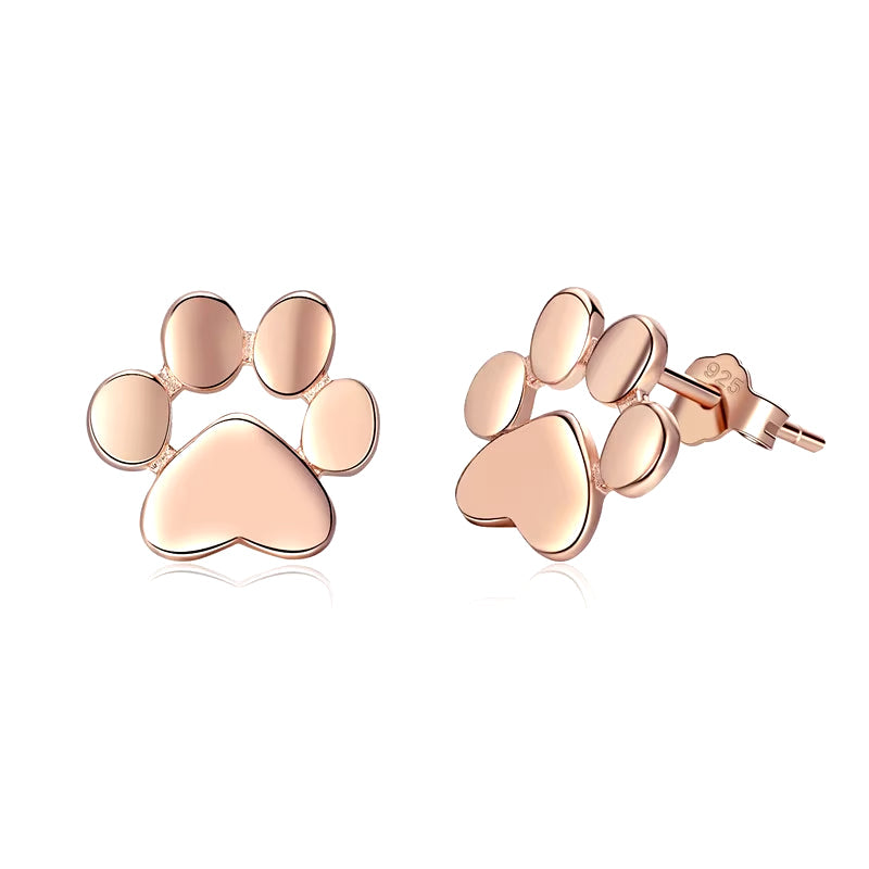 Paw Earrings: Silver, Gold, Rose Gold & Black