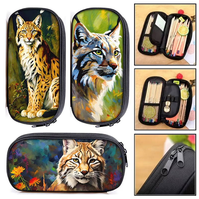 Practical & Wild Lynx Cosmetic/ Pencil Case, 3 Lynx Styles to choose from!