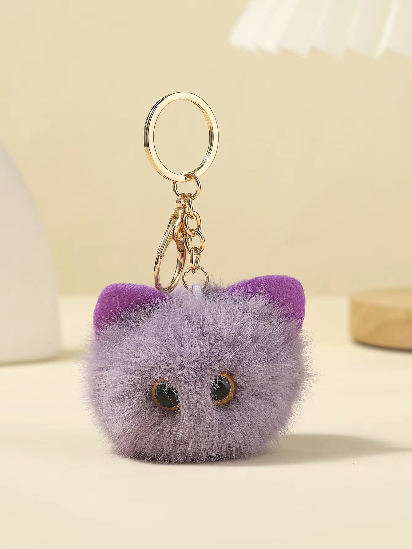 Trendy Plush Cat Keychain: Many Colors!