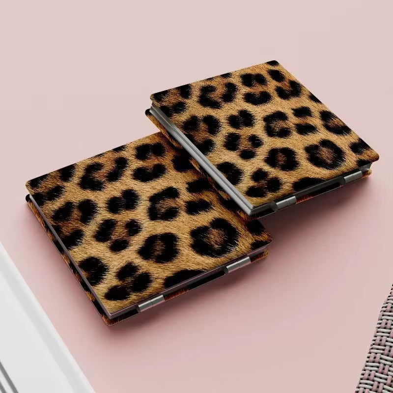 Leopard Print Double Sided Pocket Mirror (with Magnification)