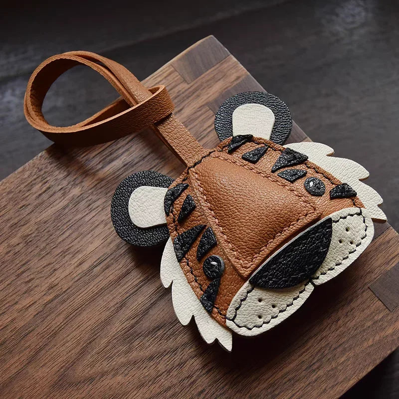 Tiger Leather Keychain