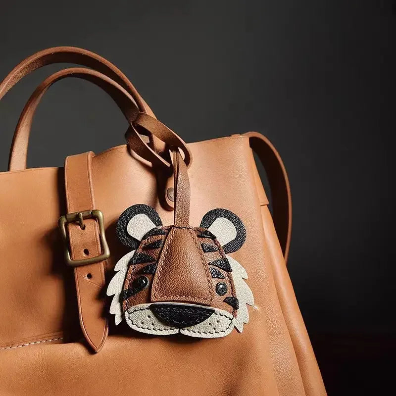 Tiger Leather Keychain
