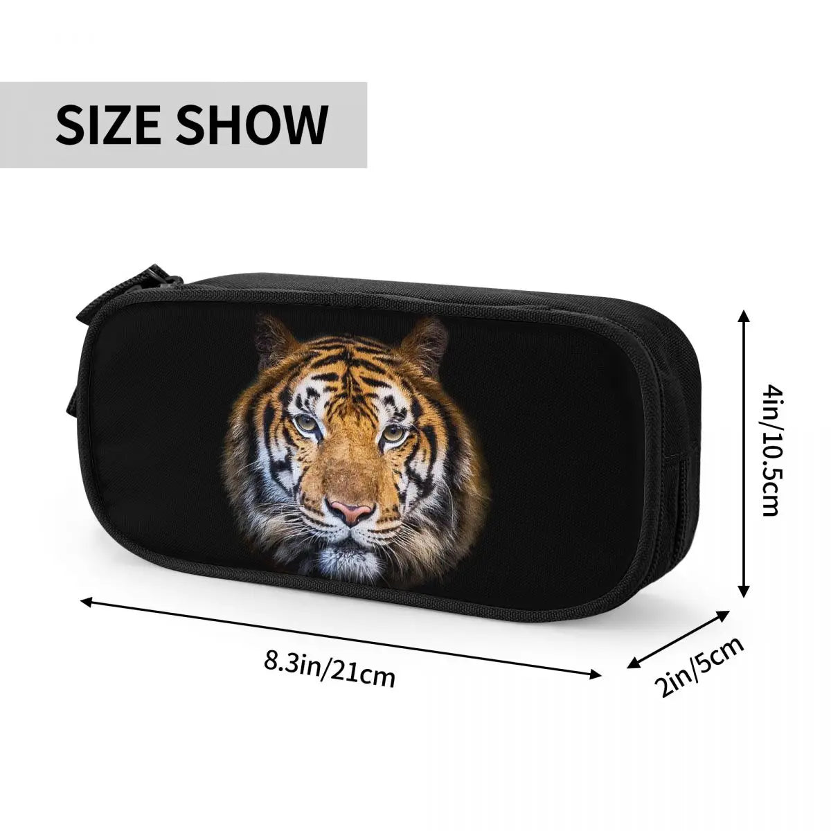 Bengal Tiger School Pencil Case, Storage, Travel - Available in Blue, Black & Hot Pink