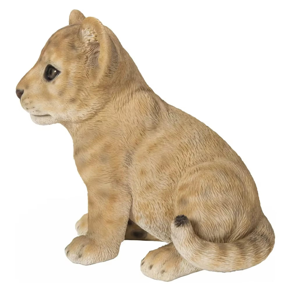 Adorable Sitting Lion Cub Statue
