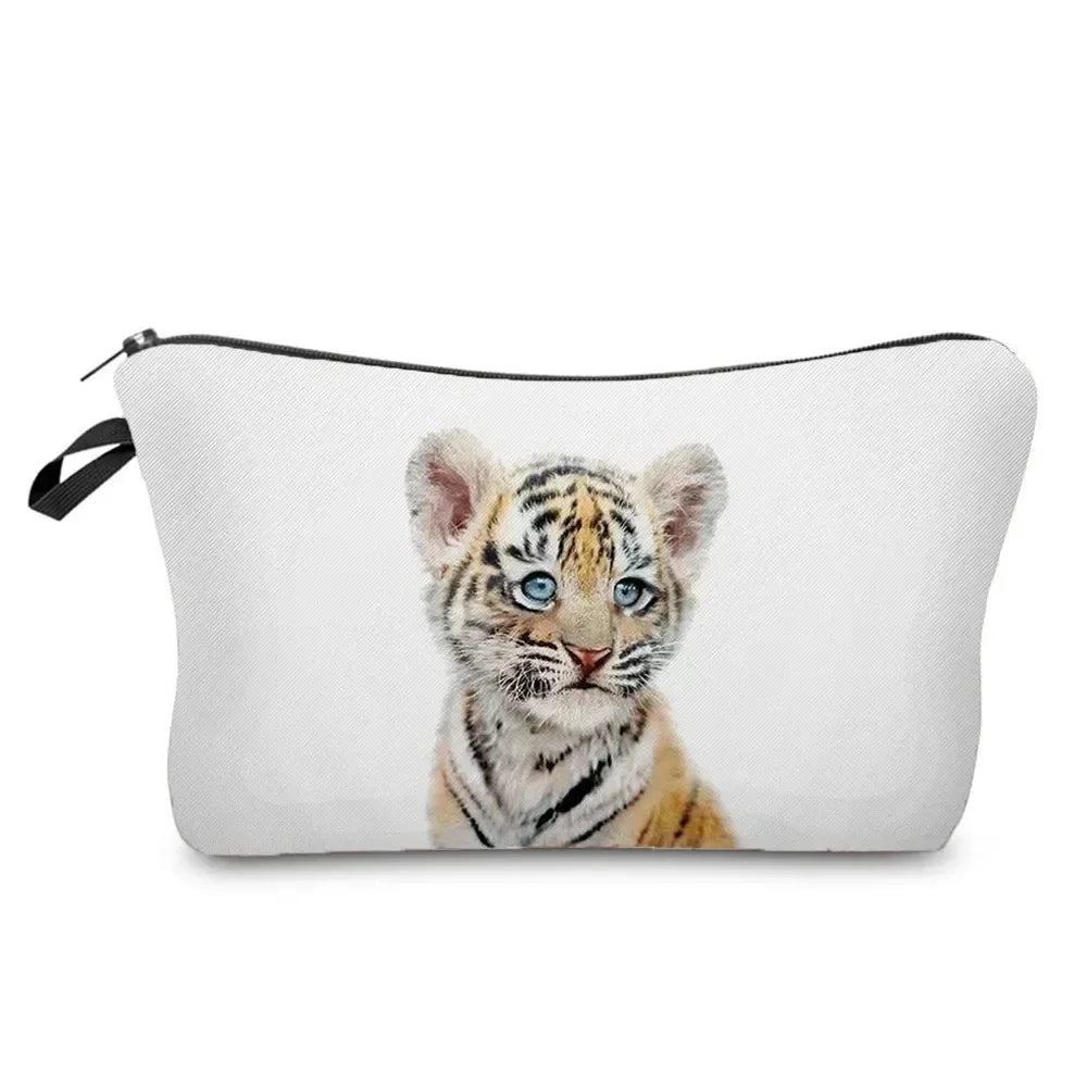 Cute Tiger Zip Bag: For Cosmetic, Makeup, Hair, Travel Storage Bag