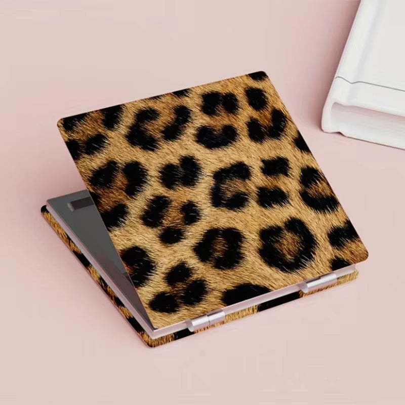 Leopard Print Double Sided Pocket Mirror (with Magnification)