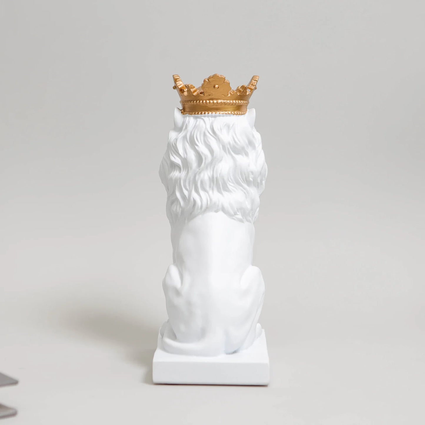 Small Regal Lion Statue, Available in Black, White or Gold