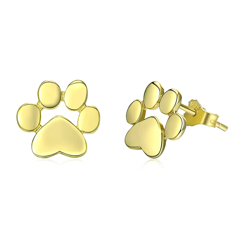 Paw Earrings: Silver, Gold, Rose Gold & Black