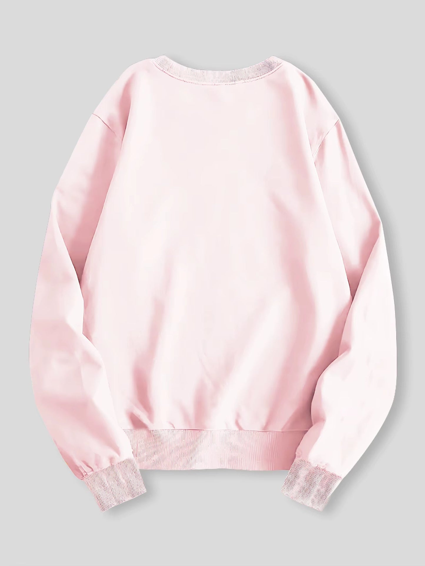 Light Pink Cranky Kitty Crew Neck Sweatshirt with Paw Sleeves