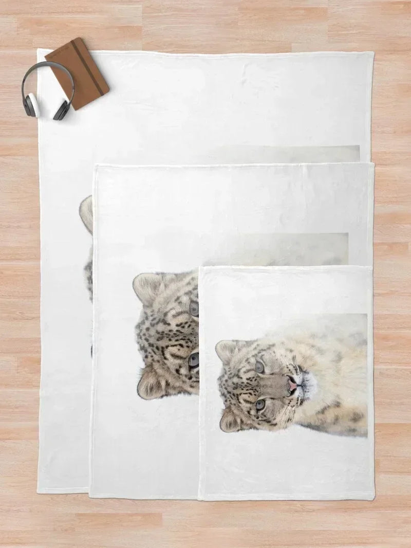 Snow Leopard Throw Blanket