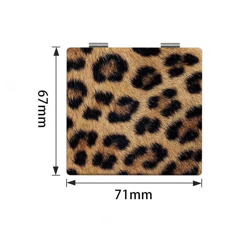 Leopard Print Double Sided Pocket Mirror (with Magnification)