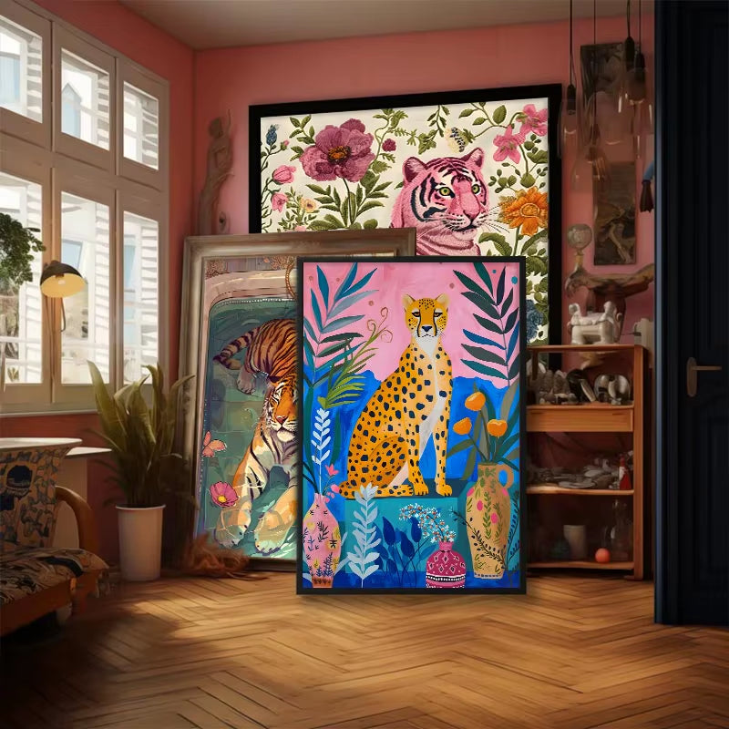 Colorful Cheetah Canvas Wall Art Decor