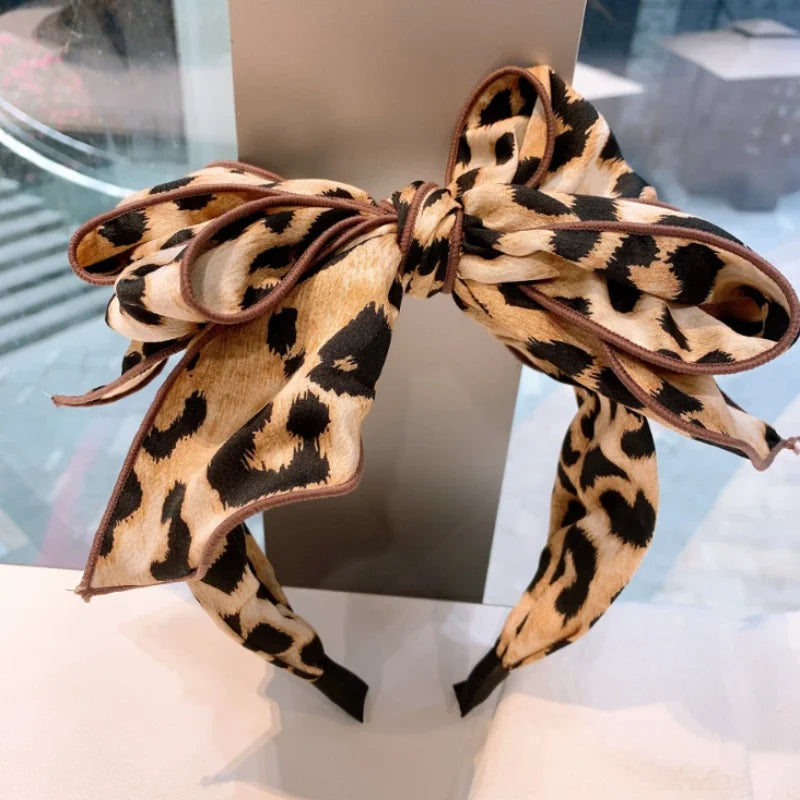Trendy Wild Print Bow Headband