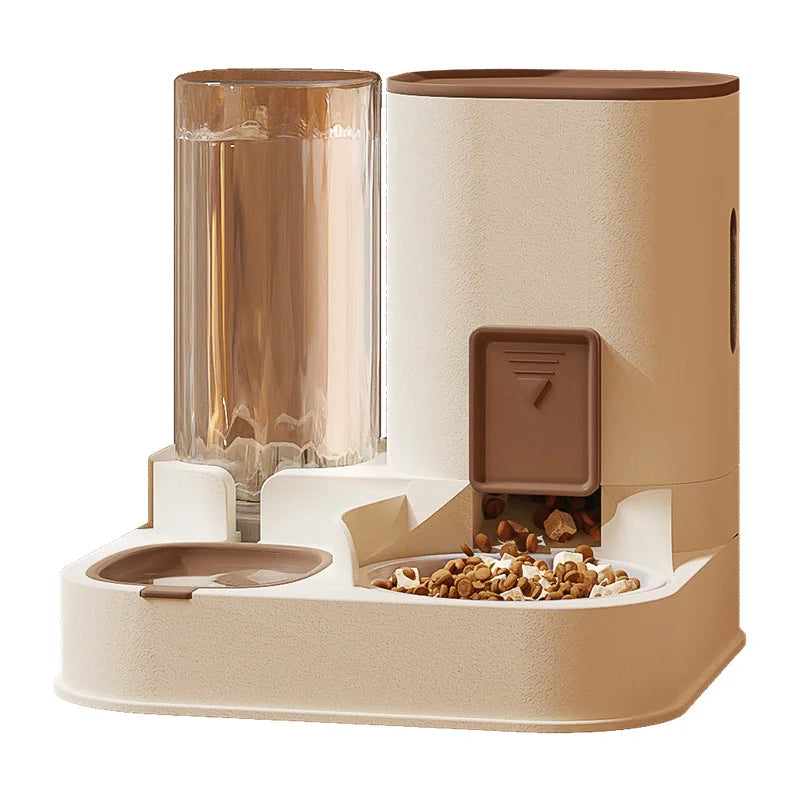 Pet Cat Large Capacity Water Dispenser Dry & Wet Automatic Feeder
