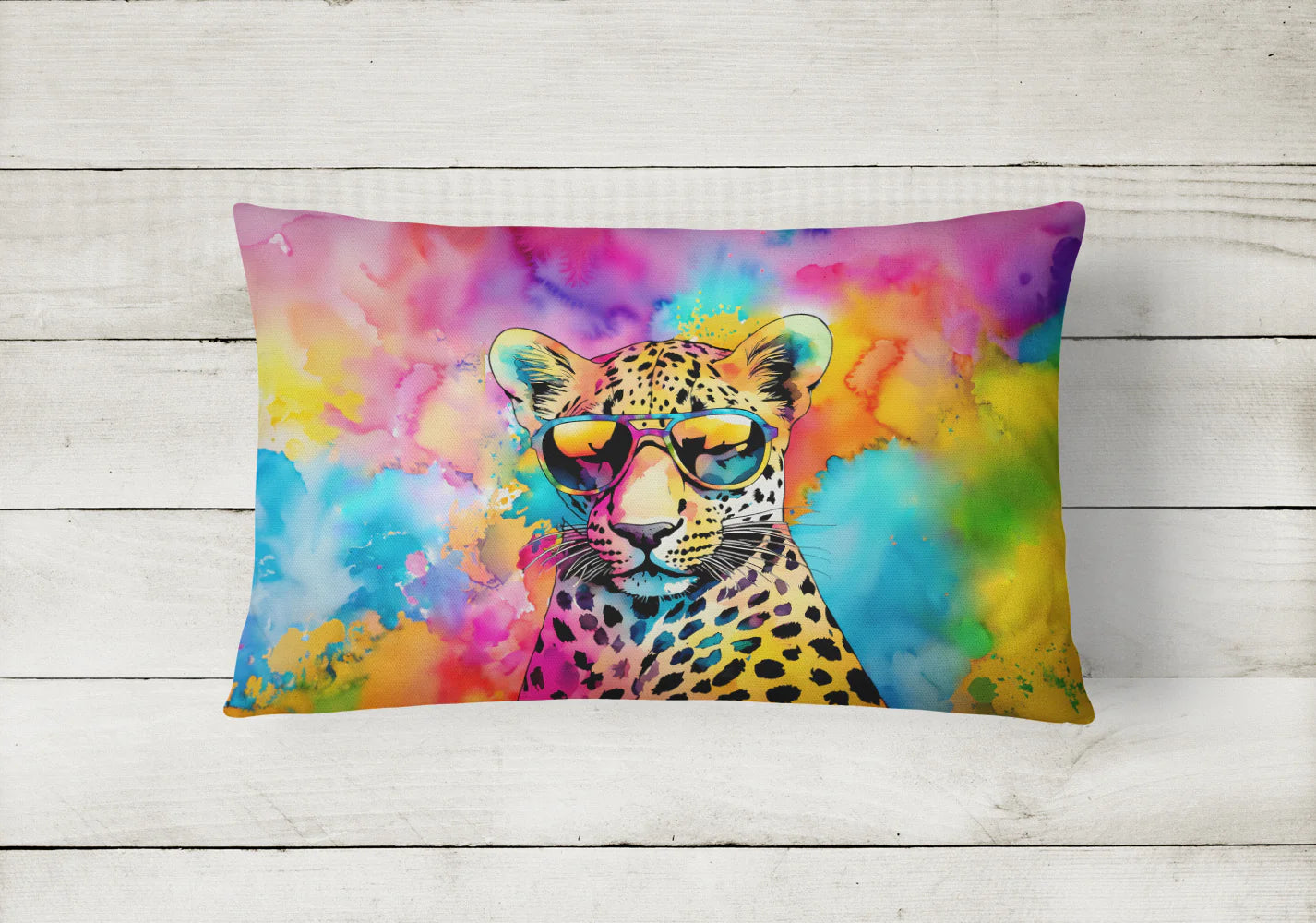Hippie Panther Throw Pillow, Handmade in USA