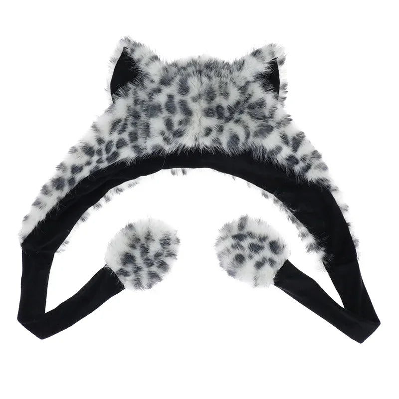 Snow Leopard Ears, Hat: Velvet Warmth