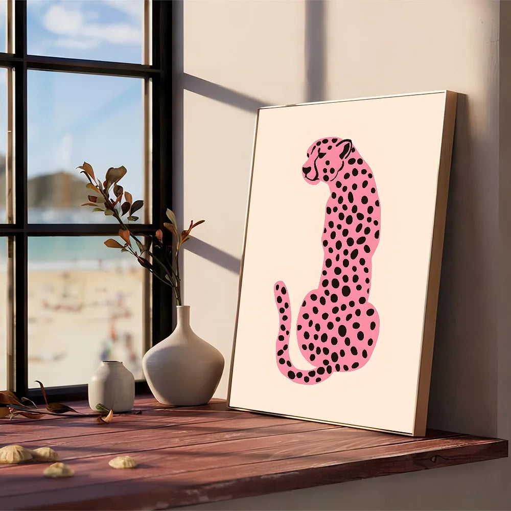Pink Cheetah Canvas Wall Art Decor