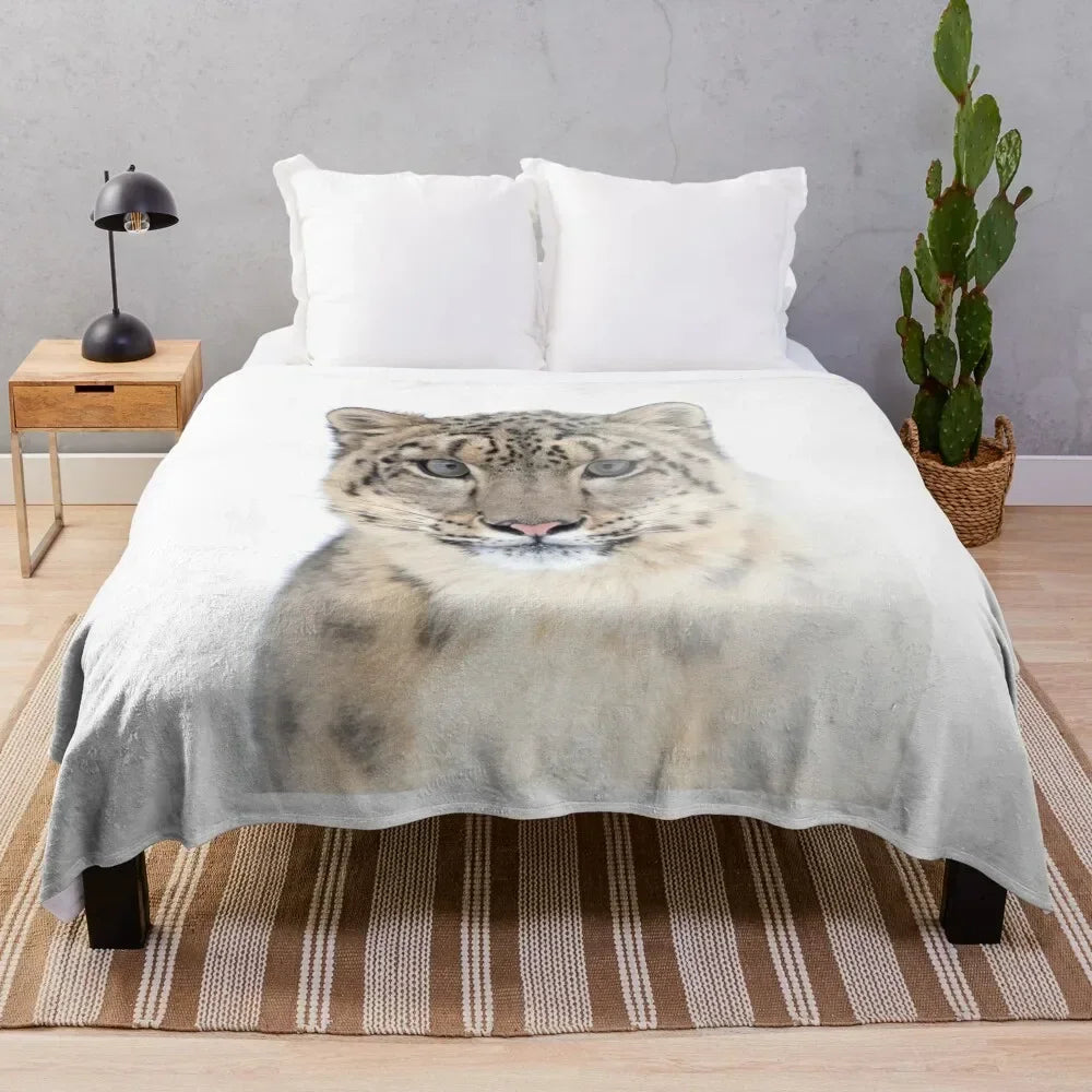 Snow Leopard Throw Blanket