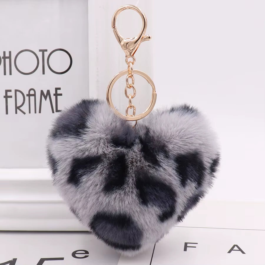 Snow Leopard Love Keychain