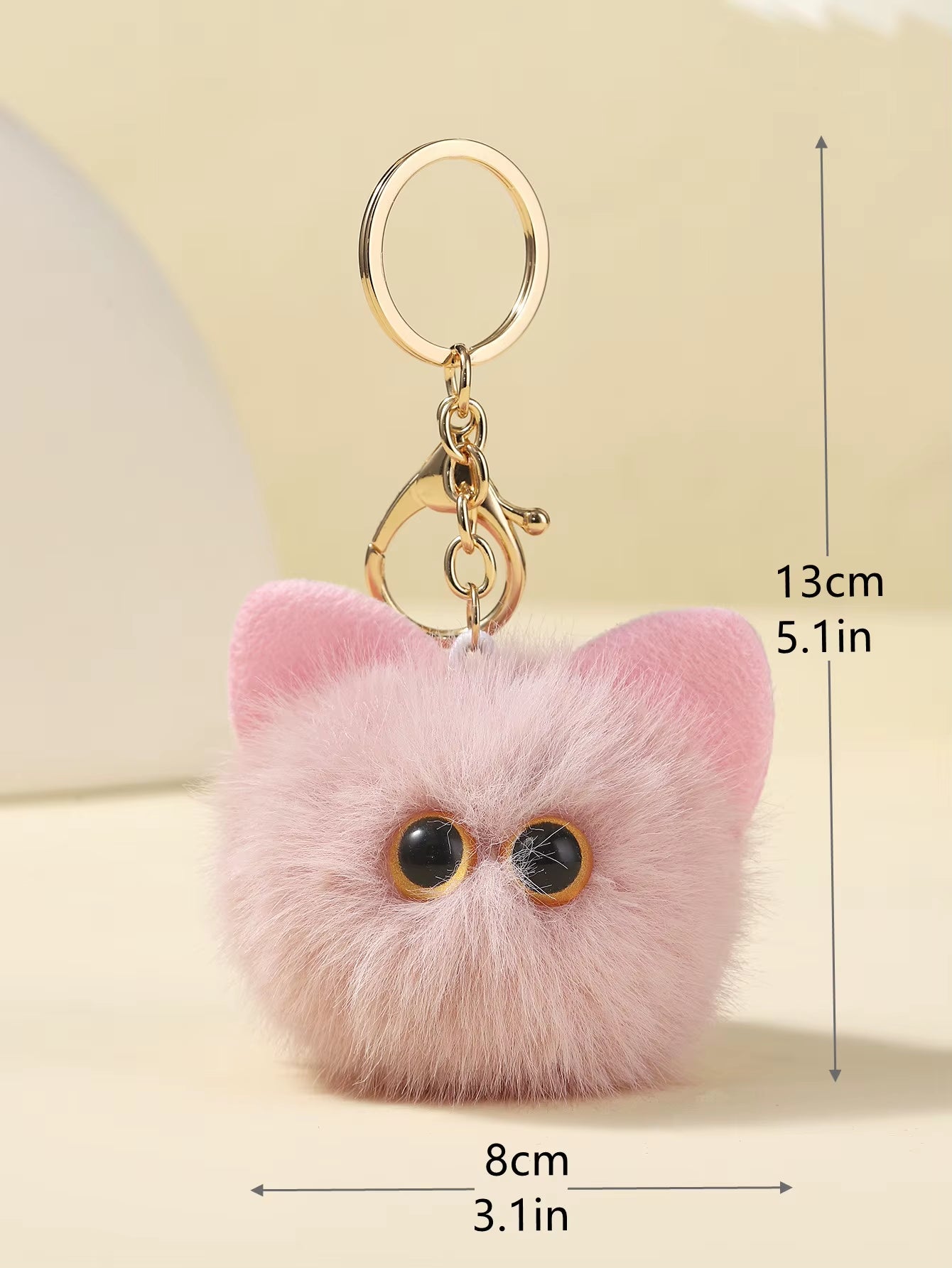 Trendy Plush Cat Keychain: Many Colors! 