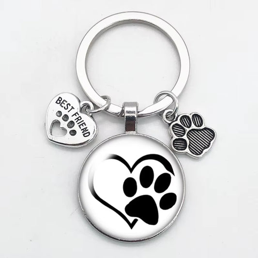 Paw in Heart Keychain