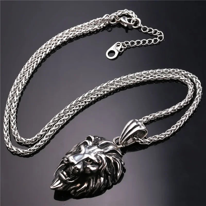 Lion Head Pendant Necklace 
