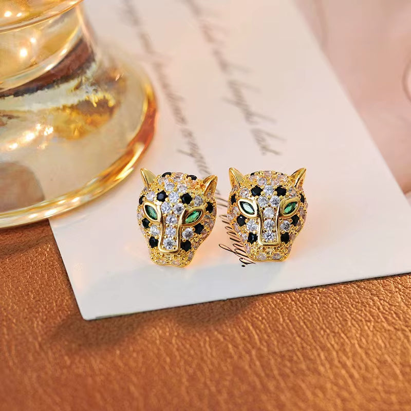 Exquisite Wildcat Earrings in Silver or Gold 