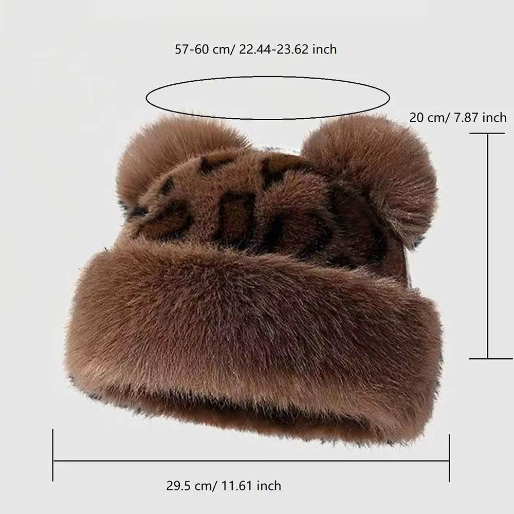 Faux Fur Panther Winter Hat