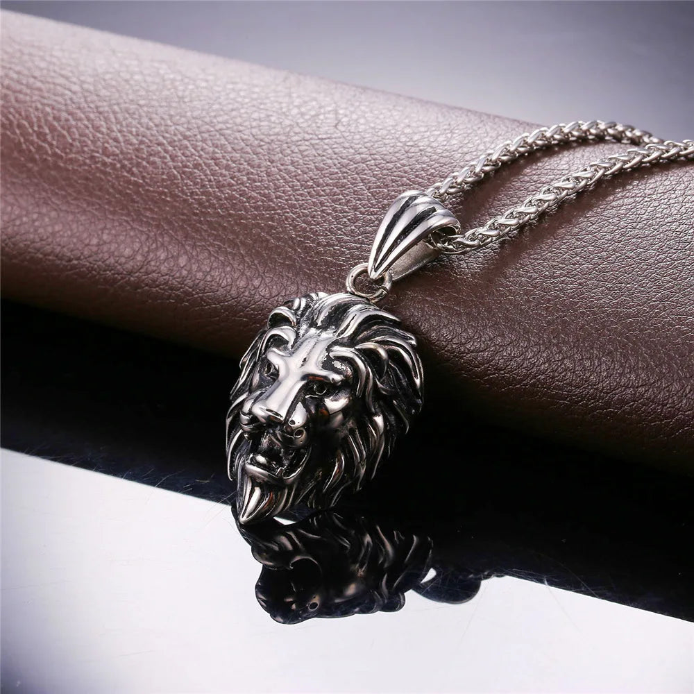 Lion Head Pendant Necklace 