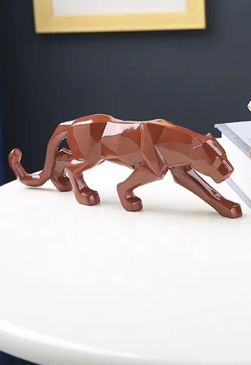 Red Geometric Modern Panther 