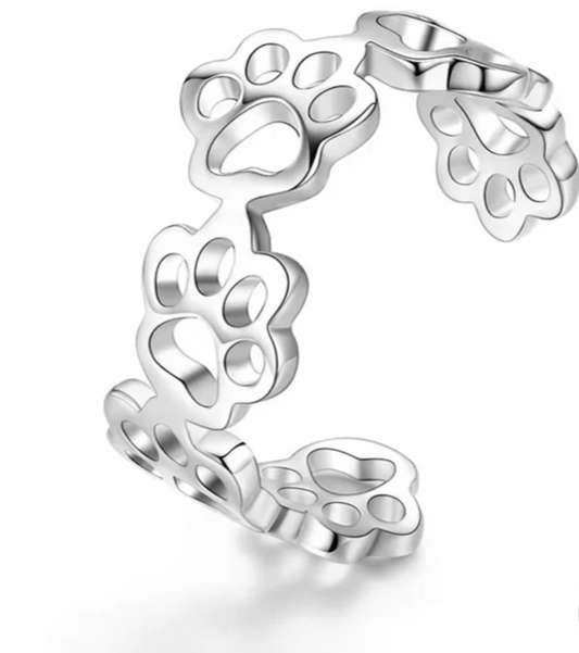 Sterling Silver Adjustable Paw Ring