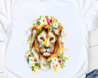 Boho-Chic Lion T-Shirt