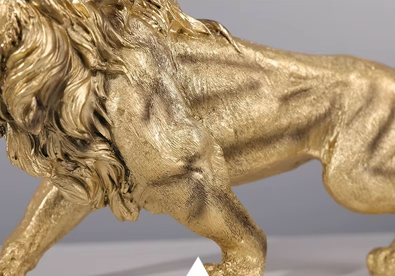 Golden Lion Prowl Sculpture