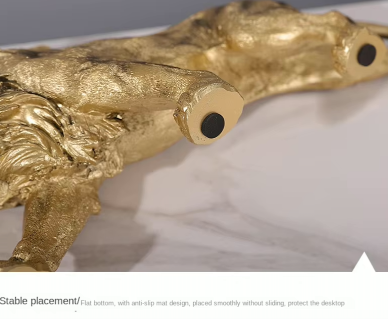 Golden Lion Prowl Sculpture