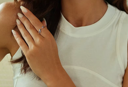 Cat & Heart Adjustable Ring 
