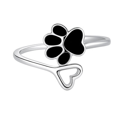 Cat Paw Heart Ring