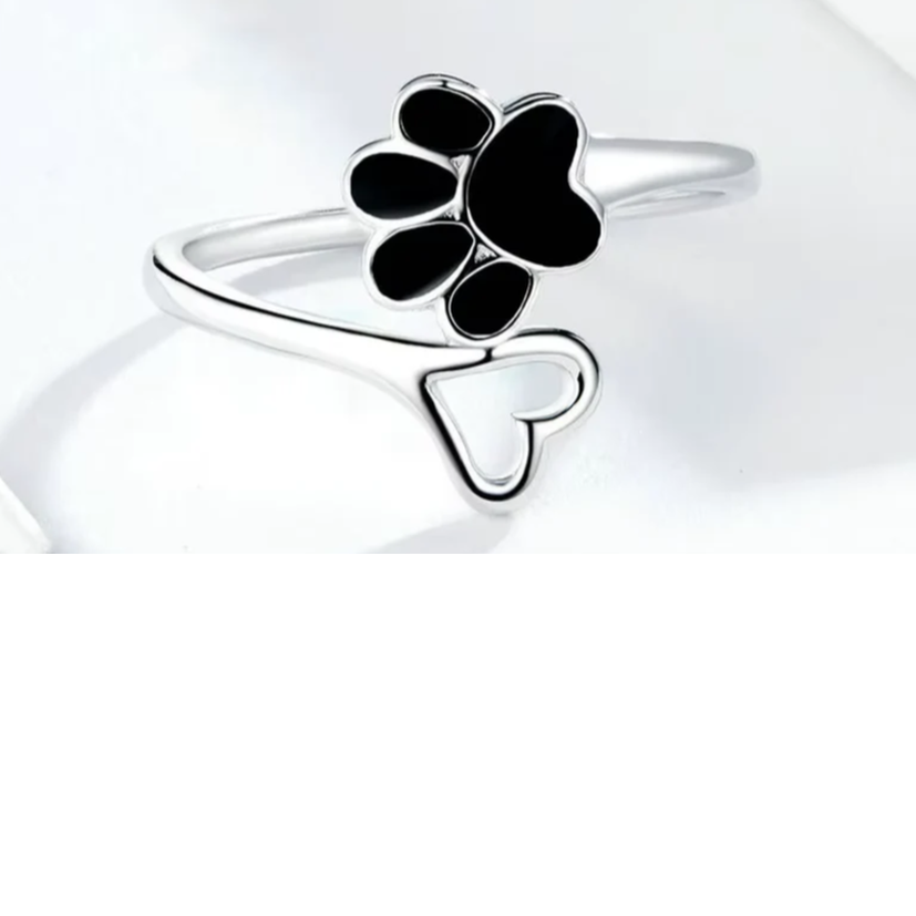 Cat Paw Heart Ring
