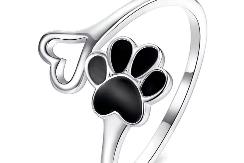 Cat Paw Heart Adjustable Ring