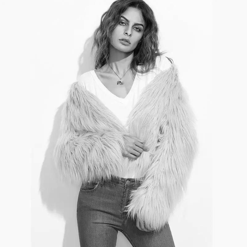 Lynx Cat Inspired Faux Fur Coat 
