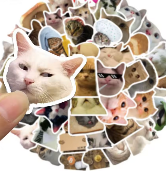 50PCS Popular CAT MEME FAVS Sticker Collection