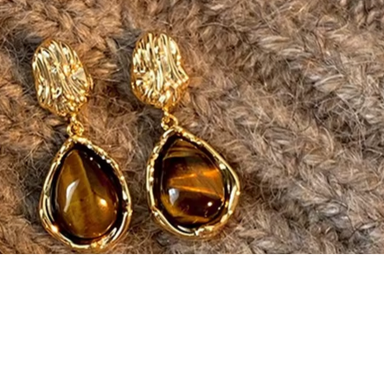 Trendy Tiger Eye Earrings