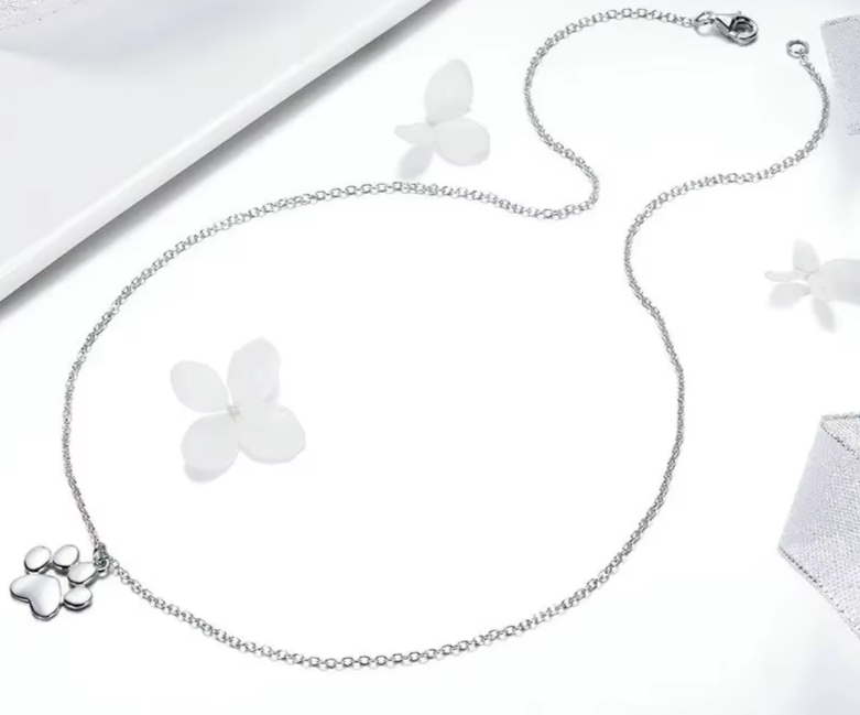 PAW Necklace, in Silver or Rose Gold 