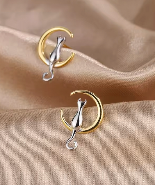 Cat Moon Earrings