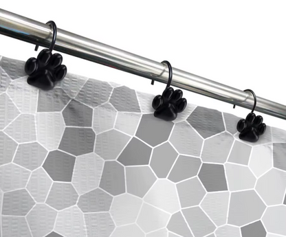 Sleek Cat Paw Shower Curtain Hooks 
